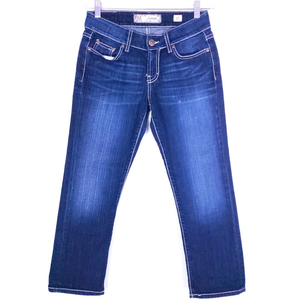 BKE Women Jeans Culture Cropped Low Rise Blue Size 27 (28x25)